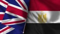 Egypt and United Kingdom Realistic Flag Ã¢â¬â Fabric Texture Illustration